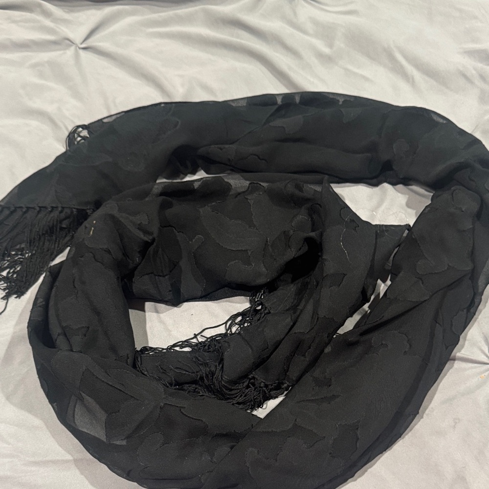 Calvin Klein Black Floral Scarf - Picture 5 of 9